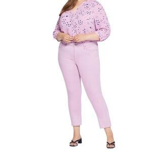 NWT NYDJ Slim Straight Ankle Jeans Curves 360 in Pink Lady Stretch 24 NEW